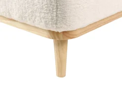 Outlet Beliani Divano angolare 3 posti SIMOS Bouclé Bianco Bianco Marrone