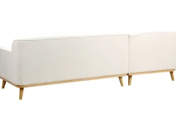 Discount Beliani Divano angolare 3 posti SIMOS Bouclé Bianco Bianco Marrone