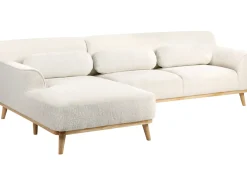 Discount Beliani Divano angolare 3 posti SIMOS Bouclé Bianco Bianco Marrone
