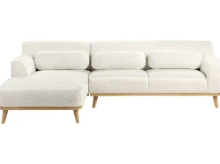 Discount Beliani Divano angolare 3 posti SIMOS Bouclé Bianco Bianco Marrone