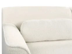 Discount Beliani Divano angolare 3 posti SIMOS Bouclé Bianco Bianco Marrone