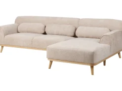Online Beliani Divano angolare 3 posti SIMOS Ciniglia Beige Beige Marrone