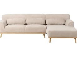 Online Beliani Divano angolare 3 posti SIMOS Ciniglia Beige Beige Marrone