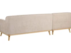 New Beliani Divano angolare 3 posti SIMOS Ciniglia Beige Beige Marrone
