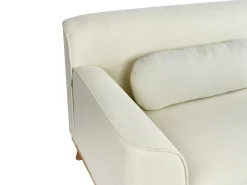 Best Beliani Divano angolare 3 posti SIMOS Tessuto Bianco sporco Bianco Marrone