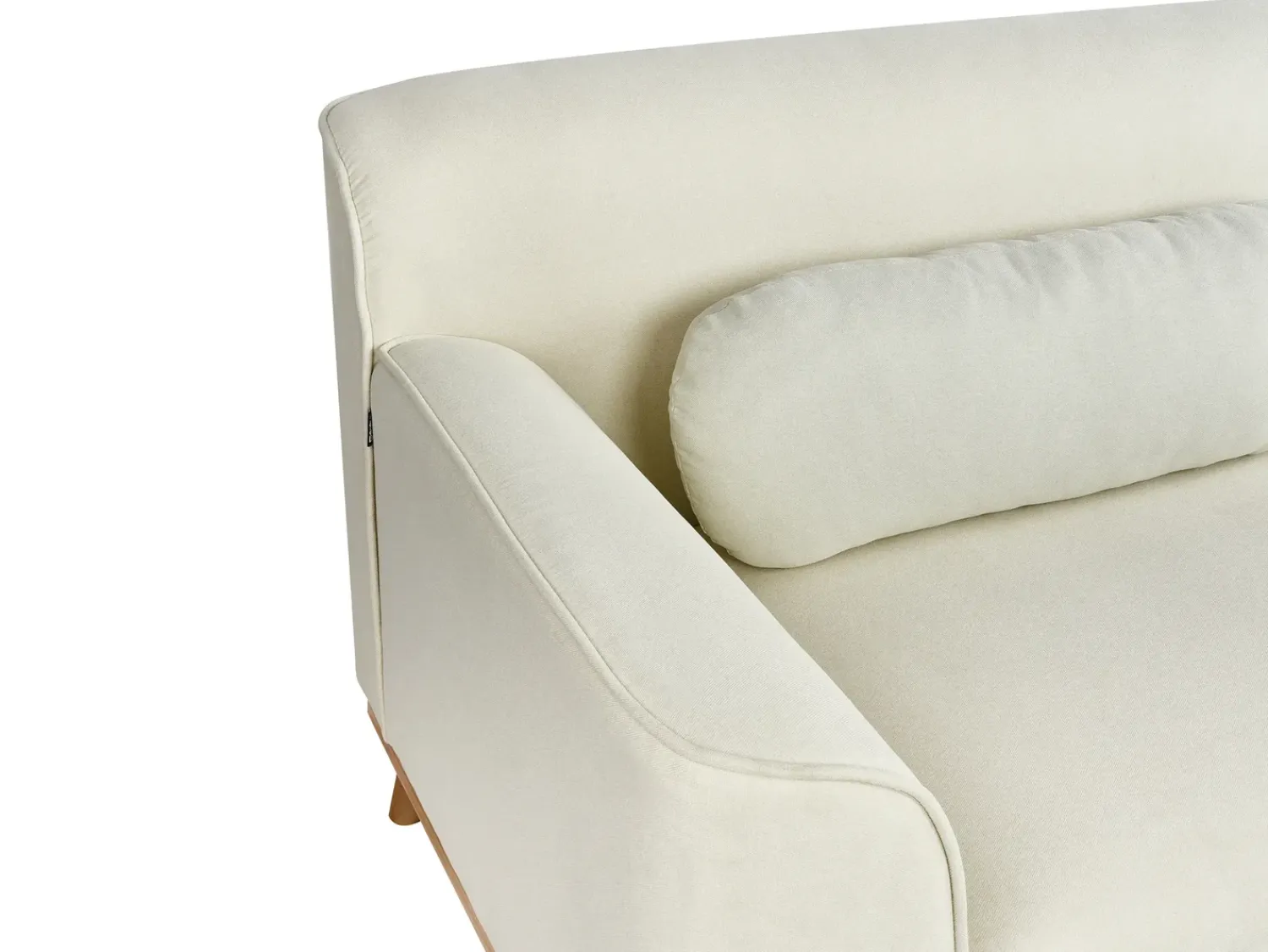 Best Beliani Divano angolare 3 posti SIMOS Tessuto Bianco sporco Bianco Marrone