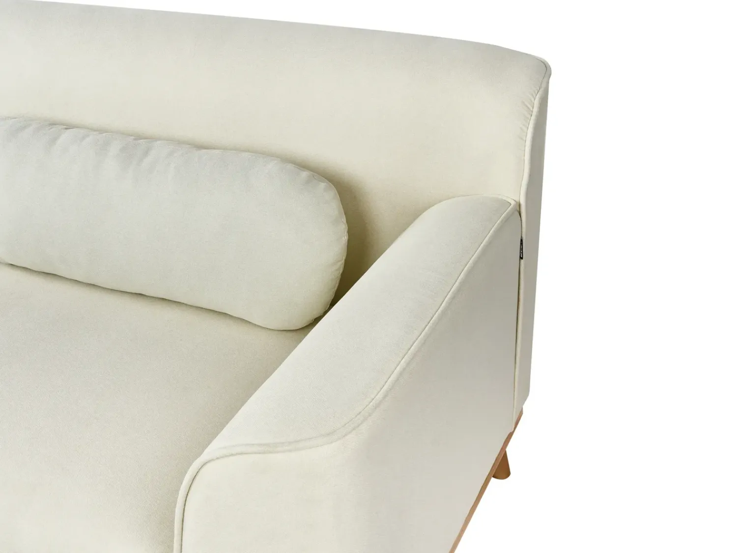 Hot Beliani Divano angolare 3 posti SIMOS Tessuto Bianco sporco Bianco Marrone