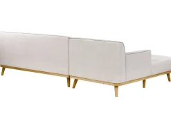 Outlet Beliani Divano angolare 3 posti SIMOS Tessuto Grigio chiaro Marrone Grigio