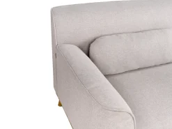 Outlet Beliani Divano angolare 3 posti SIMOS Tessuto Grigio chiaro Marrone Grigio