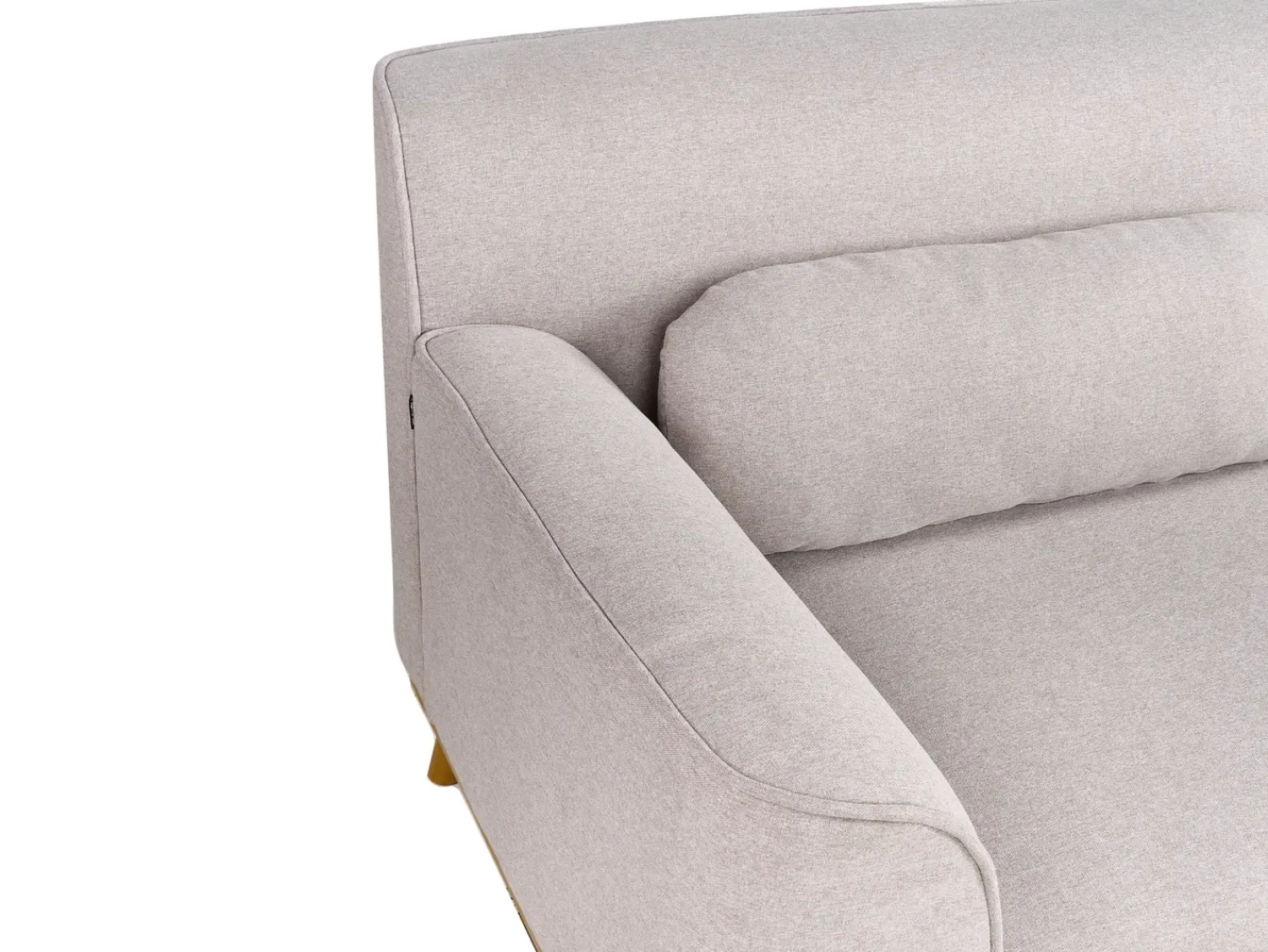 Outlet Beliani Divano angolare 3 posti SIMOS Tessuto Grigio chiaro Marrone Grigio