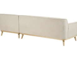 Online Beliani Divano angolare 3 posti SIMOS Velluto a coste Beige chiaro Lato Sinistro Beige Marrone