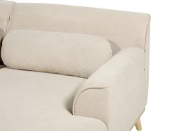 Online Beliani Divano angolare 3 posti SIMOS Velluto a coste Beige chiaro Lato Sinistro Beige Marrone