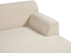 Online Beliani Divano angolare 3 posti SIMOS Velluto a coste Beige chiaro Lato Sinistro Beige Marrone