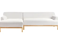 Best Beliani Divano angolare 3 posti SOSJO Bouclé Bianco sporco Lato destro Bianco Marrone