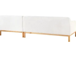 New Beliani Divano angolare 3 posti SOSJO Bouclé Bianco sporco Lato Sinistro Bianco Marrone