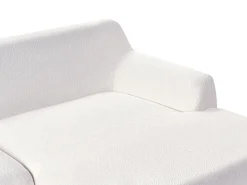 New Beliani Divano angolare 3 posti SOSJO Bouclé Bianco sporco Lato Sinistro Bianco Marrone