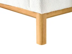 New Beliani Divano angolare 3 posti SOSJO Bouclé Bianco sporco Lato Sinistro Bianco Marrone