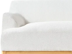 New Beliani Divano angolare 3 posti SOSJO Bouclé Bianco sporco Lato Sinistro Bianco Marrone