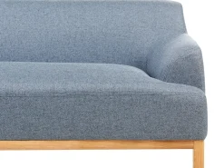 Discount Beliani Divano angolare 3 posti SOSJO Tessuto Blu Lato destro Marrone Blu