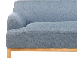 Clearance Beliani Divano angolare 3 posti SOSJO Tessuto Blu Lato Sinistro Marrone Blu
