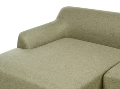 Discount Beliani Divano angolare 3 posti SOSJO Tessuto Verde oliva Lato destro Marrone Verde