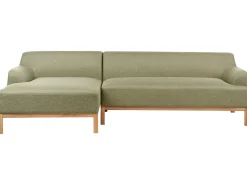 Discount Beliani Divano angolare 3 posti SOSJO Tessuto Verde oliva Lato destro Marrone Verde