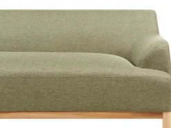 Discount Beliani Divano angolare 3 posti SOSJO Tessuto Verde oliva Lato destro Marrone Verde
