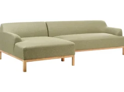 Discount Beliani Divano angolare 3 posti SOSJO Tessuto Verde oliva Lato destro Marrone Verde