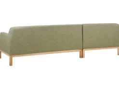 Discount Beliani Divano angolare 3 posti SOSJO Tessuto Verde oliva Lato destro Marrone Verde