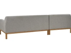 Clearance Beliani Divano angolare 3 posti SOSJO Tessuto Grigio chiaro Lato destro Marrone Grigio