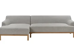 Clearance Beliani Divano angolare 3 posti SOSJO Tessuto Grigio chiaro Lato destro Marrone Grigio