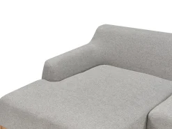 Clearance Beliani Divano angolare 3 posti SOSJO Tessuto Grigio chiaro Lato destro Marrone Grigio