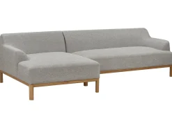 Clearance Beliani Divano angolare 3 posti SOSJO Tessuto Grigio chiaro Lato destro Marrone Grigio