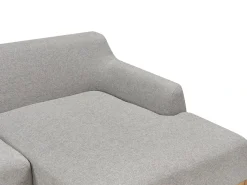 Best Beliani Divano angolare 3 posti SOSJO Tessuto Grigio chiaro Lato Sinistro Marrone Grigio
