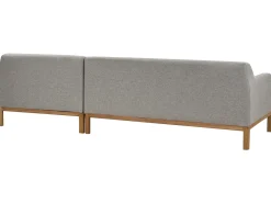Best Beliani Divano angolare 3 posti SOSJO Tessuto Grigio chiaro Lato Sinistro Marrone Grigio