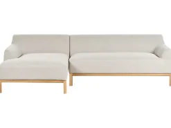 Sale Beliani Divano angolare 3 posti SOSJO Tessuto Beige chiaro Lato destro Beige Marrone