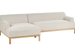 Sale Beliani Divano angolare 3 posti SOSJO Tessuto Beige chiaro Lato destro Beige Marrone