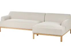 Clearance Beliani Divano angolare 3 posti SOSJO Tessuto Beige chiaro Lato Sinistro Beige Marrone