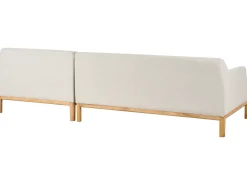 Clearance Beliani Divano angolare 3 posti SOSJO Tessuto Beige chiaro Lato Sinistro Beige Marrone