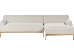 Clearance Beliani Divano angolare 3 posti SOSJO Tessuto Beige chiaro Lato Sinistro Beige Marrone