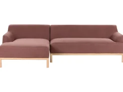 Outlet Beliani Divano angolare 3 posti SOSJO Tessuto Bordeaux Lato destro Rosso Marrone