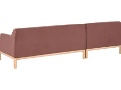 Outlet Beliani Divano angolare 3 posti SOSJO Tessuto Bordeaux Lato destro Rosso Marrone
