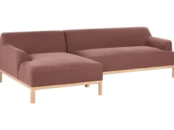 Outlet Beliani Divano angolare 3 posti SOSJO Tessuto Bordeaux Lato destro Rosso Marrone