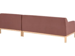 Outlet Beliani Divano angolare 3 posti SOSJO Tessuto Bordeaux Lato Sinistro Rosso Marrone