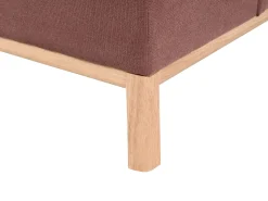 Outlet Beliani Divano angolare 3 posti SOSJO Tessuto Bordeaux Lato Sinistro Rosso Marrone