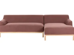 Outlet Beliani Divano angolare 3 posti SOSJO Tessuto Bordeaux Lato Sinistro Rosso Marrone