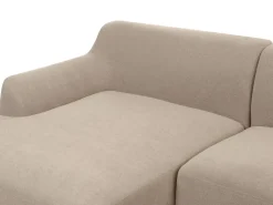 New Beliani Divano angolare 3 posti SOSJO Tessuto Tortora Lato destro Beige Marrone