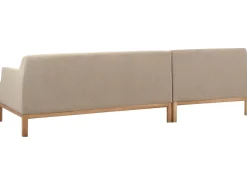 New Beliani Divano angolare 3 posti SOSJO Tessuto Tortora Lato destro Beige Marrone
