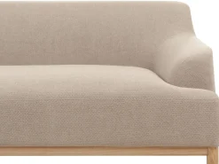 New Beliani Divano angolare 3 posti SOSJO Tessuto Tortora Lato destro Beige Marrone