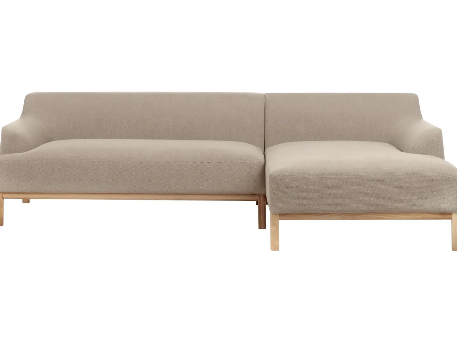 Clearance Beliani Divano angolare 3 posti SOSJO Tessuto Tortora Lato Sinistro Beige Marrone